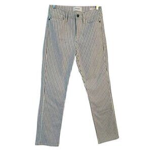 Frame | White & Black Stripe Le High Straight Denim Jeans Size 26